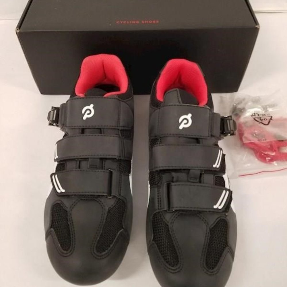 Peloton Black and Red Men's Athletic Cycling Shoes